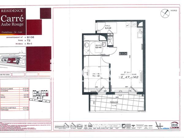 Location Appartement 2 pièces 47.4 m² - 470 ROUTE DE NIMES Castelnau Le Lez 34170