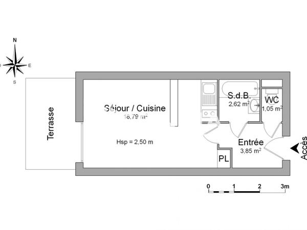Location Studio 26.31 m² - 3445 CHEMIN DU MAS D'ESTAGEL Nimes 30900