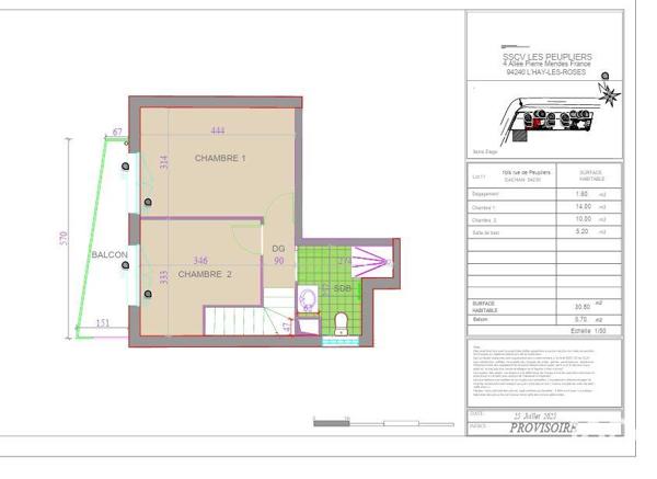 Appartement à vendre 3 pièces 67 m² Cachan