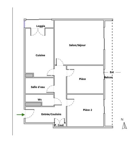 Appartement 3 pièce(s) 2 chambre(s) 65 m²