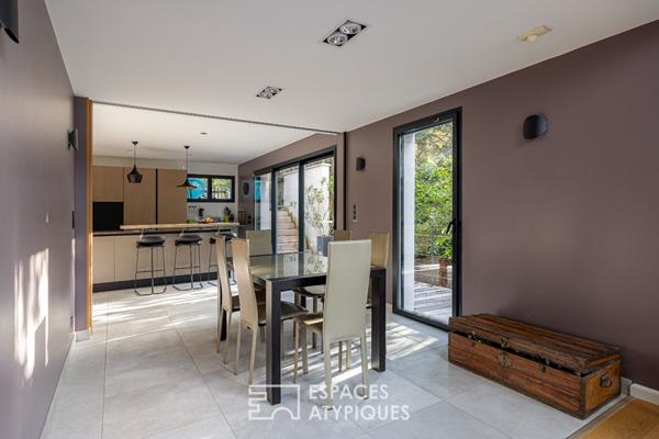 Maison contemporaine au calme d’une impasse avec jardin et piscine