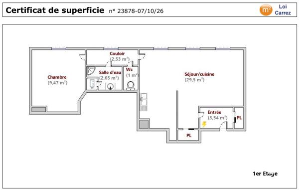 Appartement à vendre 2 pièces 48,69 m² Amiens