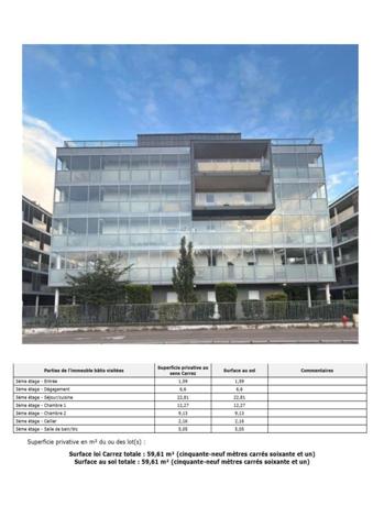 T3 3ieme étage,   2 chambres et séjour cuisine et terrasse de 17m2 +  1 grand garage 13 m2 (en vente séparément ) Appartement de construction récente 2015-2021