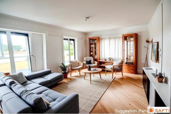 Maison de plain pied 135m2, 5 pièces dont 4 chambres