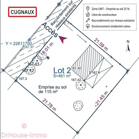 Terrain à vendre de 461 m²
