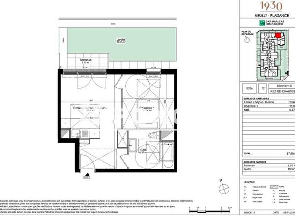 Location Appartement 2 pièces 37.99 m² - 9 RUE RAYMOND LOUVIOT Neuilly-plaisance 93360
