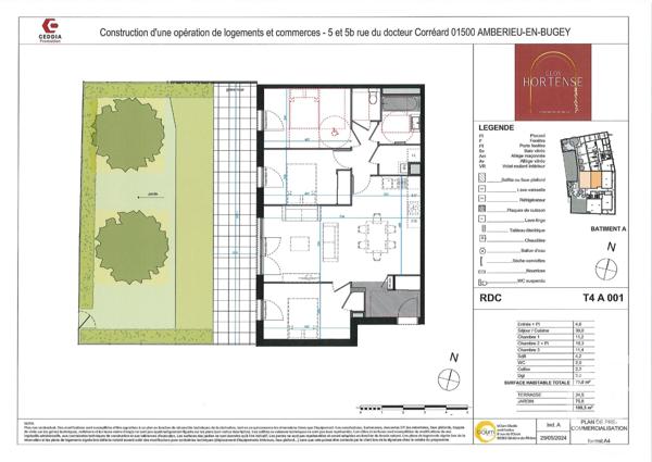 Appartement à vendre  4 pièces - 79 m2 AMBERIEU EN BUGEY - 01