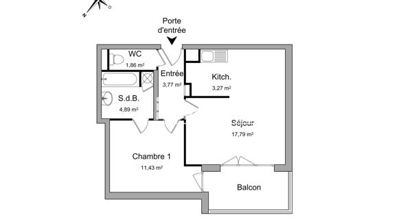 Location Appartement 2 pièces 43.01 m² - Cergy 95000