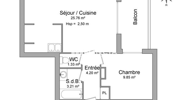 Location Appartement 2 pièces 44.35 m² - Nogent-sur-marne 94130