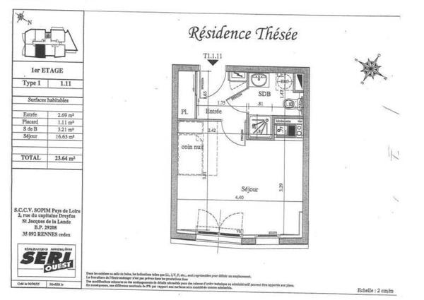 Appartement 1 pièce - 44300 Nantes