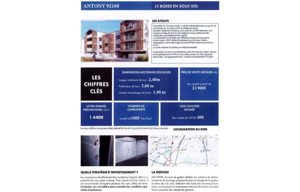 ANTONY - BOX neufs à vendre