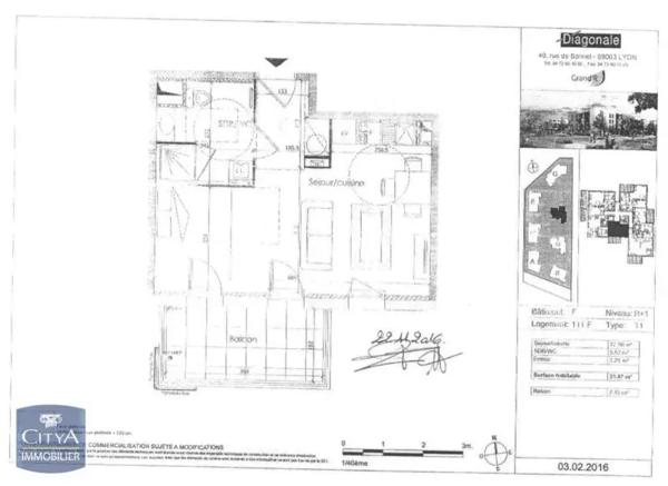 Appartement à louer 1 pièce 31.87m² Meyzieu (69330)