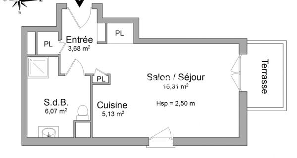 Location Studio 31.19 m² - Brest 29200