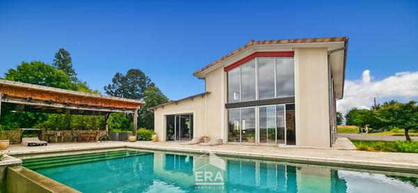 Proche LANGON - ST PARDON DE CONQUES - Belle propriété avec vue , deux maisons, garage, piscine, parcelle de 6000m²