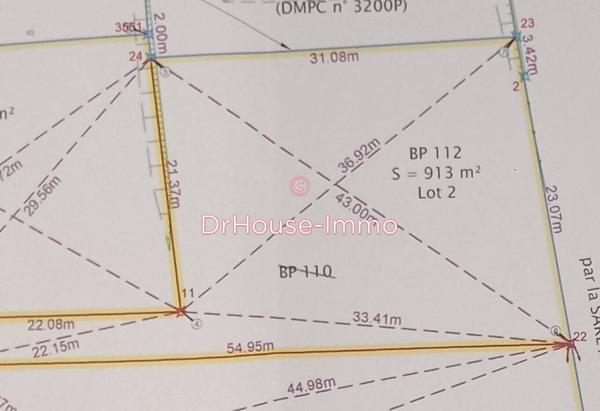 Terrain à vendre de 913 m²