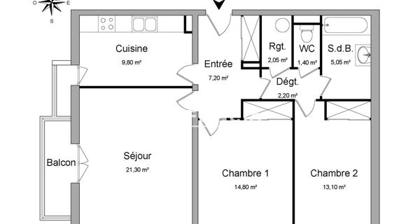 Location Appartement 3 pièces 76.9 m² - Survilliers 95470