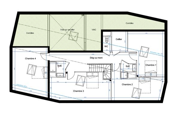 Grand T5 lumineux avec balcon et 2 parkings – Nantes Perverie