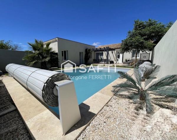 MAISON PLAIN PIED 140 M² - GARAGE - PISCINE - TERRAIN 424 M²