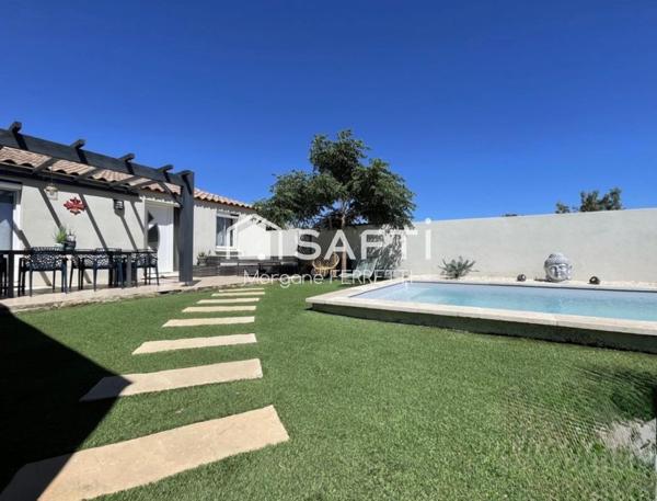 MAISON PLAIN PIED 140 M² - GARAGE - PISCINE - TERRAIN 424 M²
