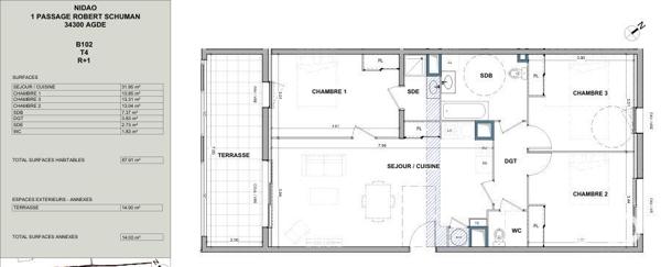 Appartement à vendre 4 pièces 88 m² Agde