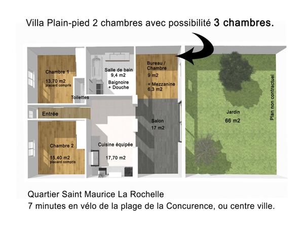 Villa de plain-pied à vendre à la Rochelle