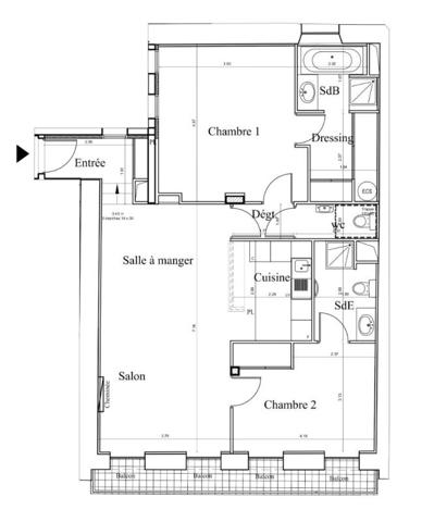 Marseille (13001) - Vieux Port / République  - Type 3 - 86 m2  + Balcon filant - VENDU LOUE
