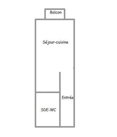 Appartement Studio à vendre  1 pièce - 22,43 m 2   BORDEAUX  - 33