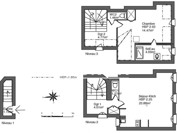 Location Appartement 2 pièces 55.14 m² - 26 RUE BUCAILLE Honfleur 14600