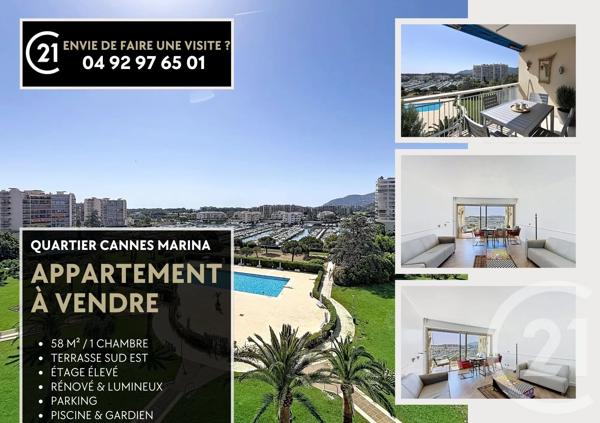 Appartement à vendre  2 pièces - 58,96 m 2   MANDELIEU LA NAPOULE  - 06