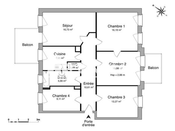 Location Appartement 5 pièces 95.62 m² - 31 RUE ERCKMANN CHATRIAN Strasbourg 67000