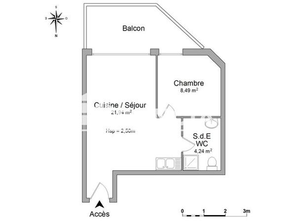 Location Appartement 2 pièces 34.67 m² - 45 AVENUE JULES CANTINI Marseille 13006