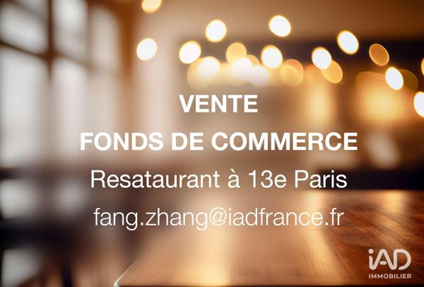 Restaurant à vendre 50 m² Paris 13