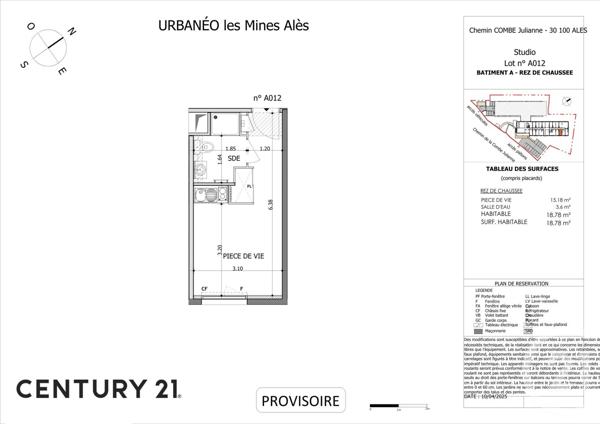 Appartement Studio à vendre  1 pièce - 18,79 m2 ALES - 30