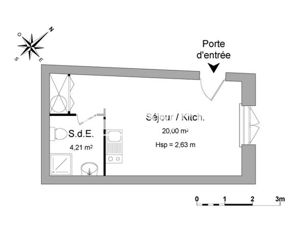 Location Studio 24.21 m² - 9 BOULEVARD PIERRE SEGELLE Orleans 45000