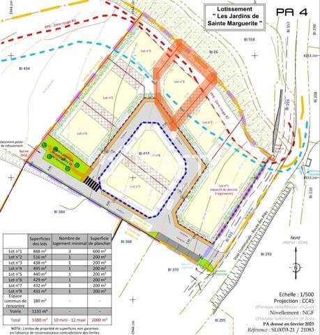 Terrain sur petit lotissement Sainte Marguerite
