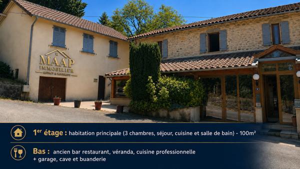 ENSEMBLE IMMOBILIER – ANCIEN HÔTEL, RESTAURANT & HABITATION PRIVATIVE