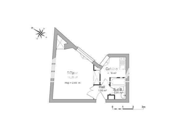 Location Studio meublé 27.81 m² - 56 RUE DONISSAN Bordeaux 33000