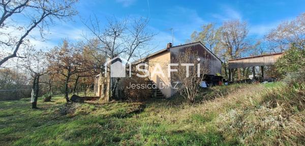 Virac (81640) – Rare : maison de plain-pied avec grand terrain boisé, sans voisin proche