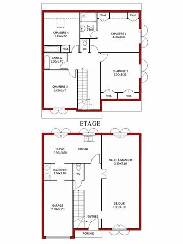 Maison
         5 pièces
        - 115 m² 339 000 € *