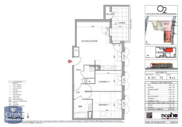 Appartement à louer 3 pièces 59.35m²