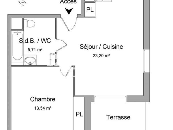 Location Appartement 2 pièces 42.45 m² - 33 RUE ALBERT FALSAN Lyon 69009