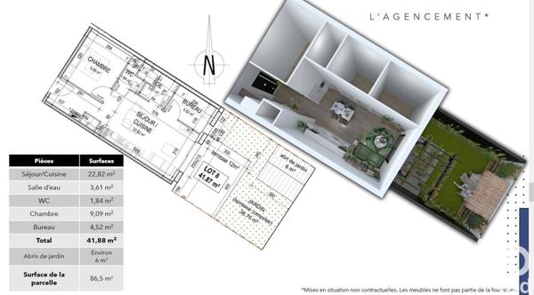 Maison 2 pièces de 42 m² à Bretignolles-sur-Mer (85470)