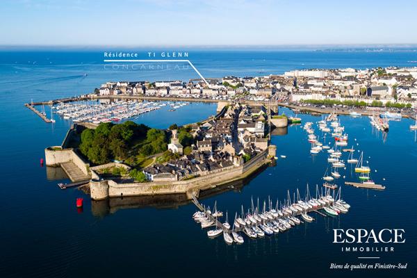Résidence "TI GLENN" à vendre appartement 4 pièces de 88.85 m² au centre Ville de Concarneau
