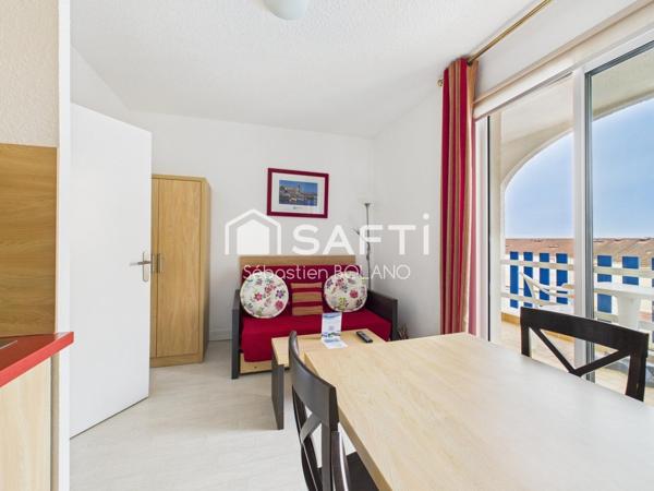 Appartement T2 vue mer à Le Barcarès, résidence Le Grand Bleu.