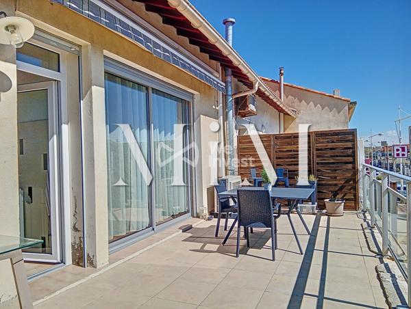 Maison de ville 110m² terrasses vue mer proche plage Carnon