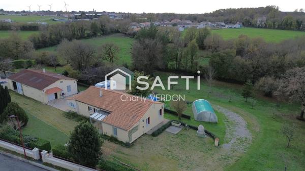 Maison plain pied avec 3 chambres et grand jardin
