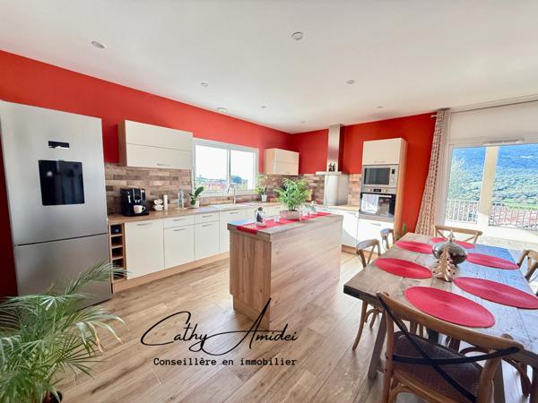 VIGGIANELLO : Villa type T3 + appartement T2, grande terrasse, garage fermé et vaste atelier, à proximité de PROPRIANO et des plages