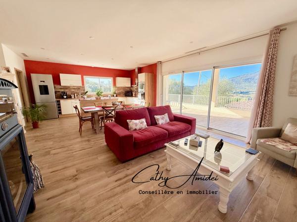 VIGGIANELLO : Villa type T3 + appartement T2, grande terrasse, garage fermé et vaste atelier, à proximité de PROPRIANO et des plages