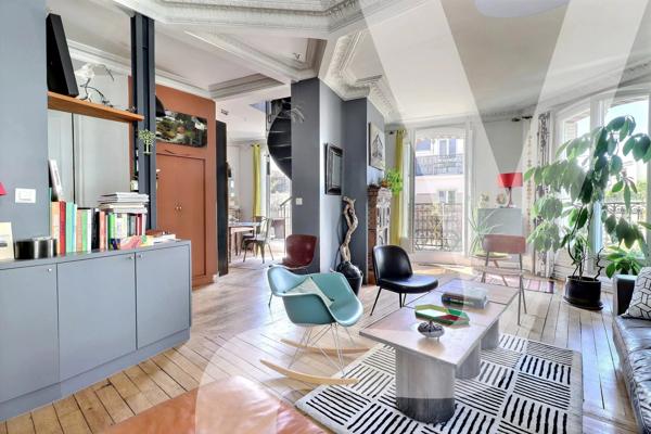 Paris 20e – Village Saint-Fargeau | Duplex 95 m² (102 m² au sol) en dernier étage, 3 chambres dont suite parentale - 75020 Paris 20ème - Réf 1913