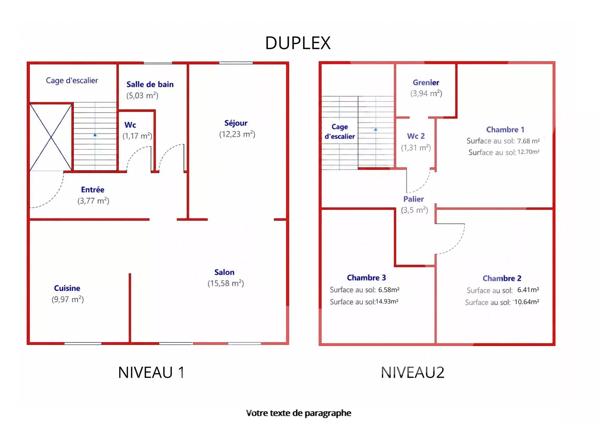 Duplex F5 de 75 m² (95 m² au sol) à Nancy - 54000 Nancy - Réf 87286739